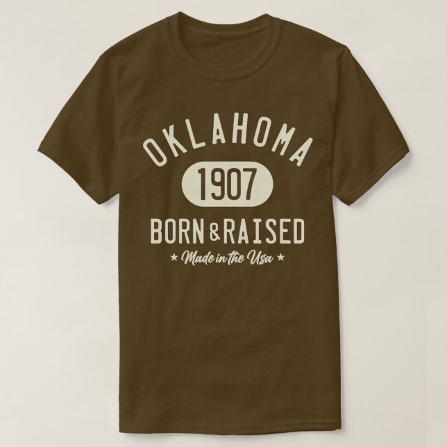 OKLAHOMA BORN OCH RAISED T SHIRT (Design framsida)