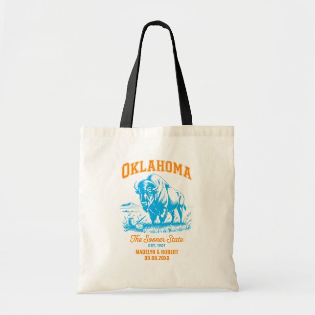 Oklahoma Bröllop Välkommen Bag, Staten Kärlek Tygkasse (Framsidan)