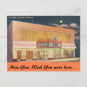 Oklahoma, Chief Theater, Broken Bow Vykort