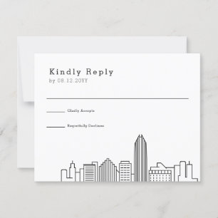 Oklahoma City Bröllop Stylized Skyline OSA Kort