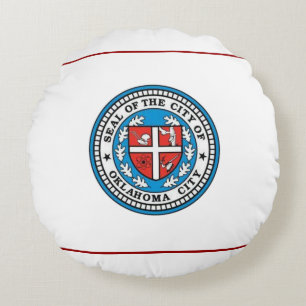 Oklahoma City flagga (Oklahoma) Rund Kudde