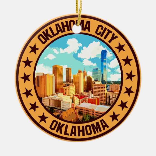Oklahoma City Julgransprydnad Keramik (Framsidan)