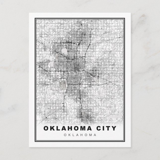 Oklahoma City Karta Helg Vykort (Framsida)