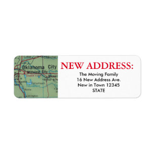 Oklahoma City Ny adress Label Returadress Etikett