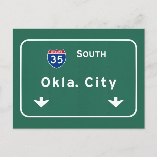 Oklahoma City ok Interstate Highway Freeway : Vykort (Framsida)