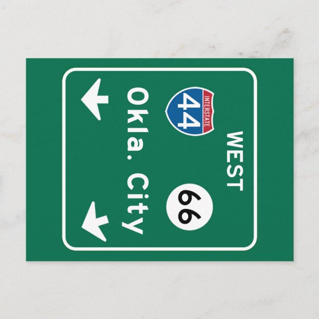 Oklahoma City, OK Road Sign Vykort (Framsida)