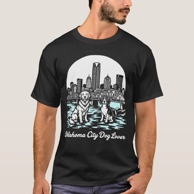 Oklahoma City OKC Dog Lover T Shirt (Framsida)