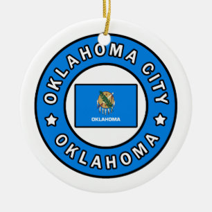 Oklahoma City Oklahoma Julgransprydnad Keramik