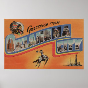 Oklahoma City, Oklahoma - Large Brev Scenes Poster