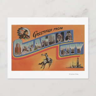 Oklahoma City, Oklahoma - Large Brev Scenes Vykort