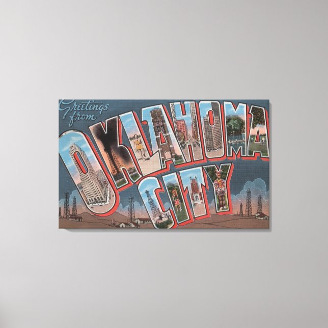 Oklahoma City, Oklahoma (Oil Fält) Canvastryck (Framsida)