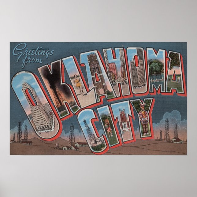 Oklahoma City, Oklahoma (Oil Fält) Poster (Framsidan)