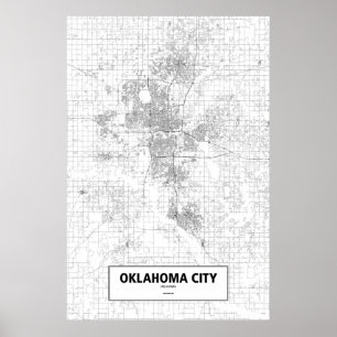 Oklahoma City, Oklahoma (svart på vitt) Poster