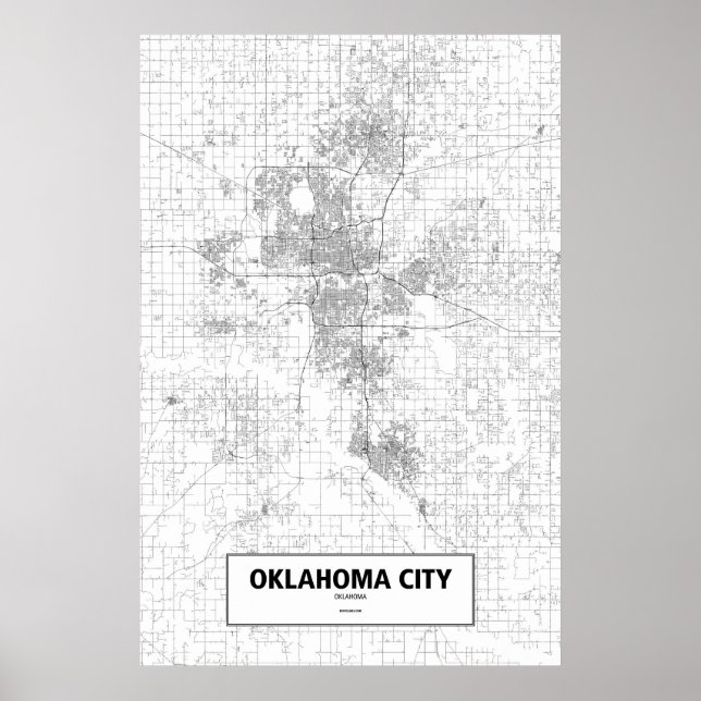 Oklahoma City, Oklahoma (svart på vitt) Poster (Framsidan)