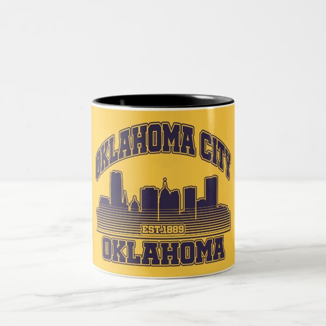 Oklahoma City,Oklahoma Två-Tonad Mugg (Center)