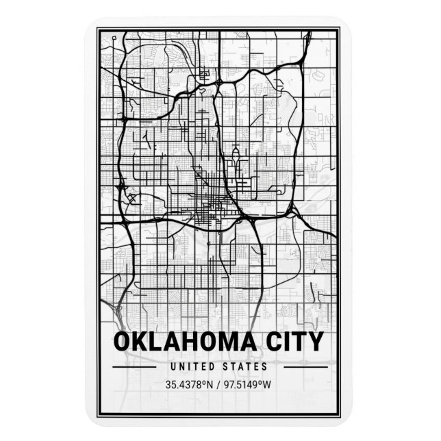 Oklahoma City Oklahoma USA Travel City Karta Poste Magnet (Vertikal)