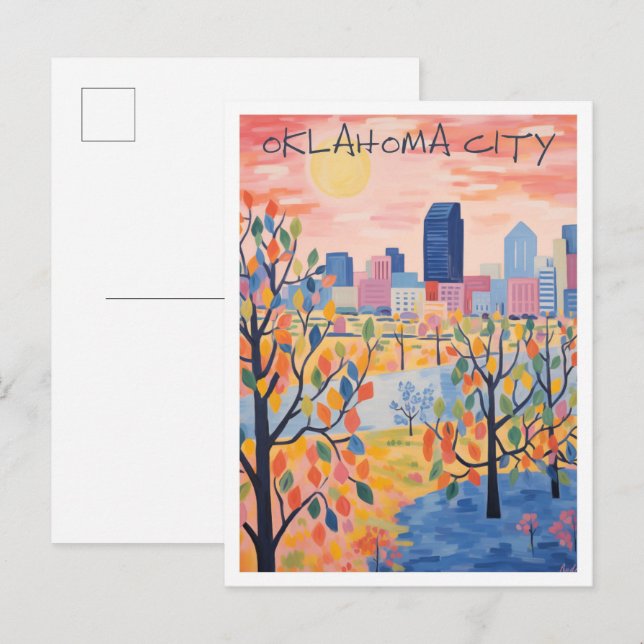 Oklahoma City Resaestetik Vykort (Fram/baksida)