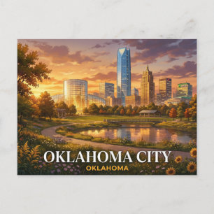 Oklahoma City Reseminner vykort   Skyline Souvenir