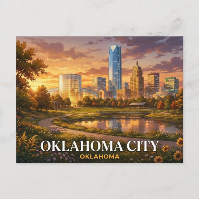 Oklahoma City Reseminner vykort | Skyline Souvenir (Framsida)