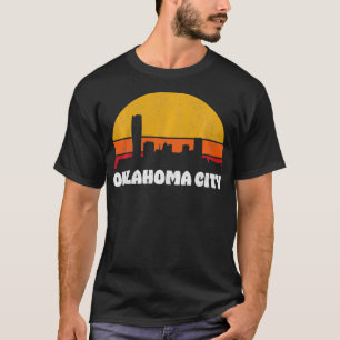 Oklahoma City Retro Sunset Skyline Oklahoma City T Shirt