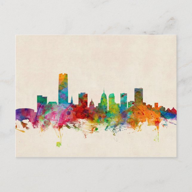 Oklahoma City Skyline Cityscape Vykort (Framsida)
