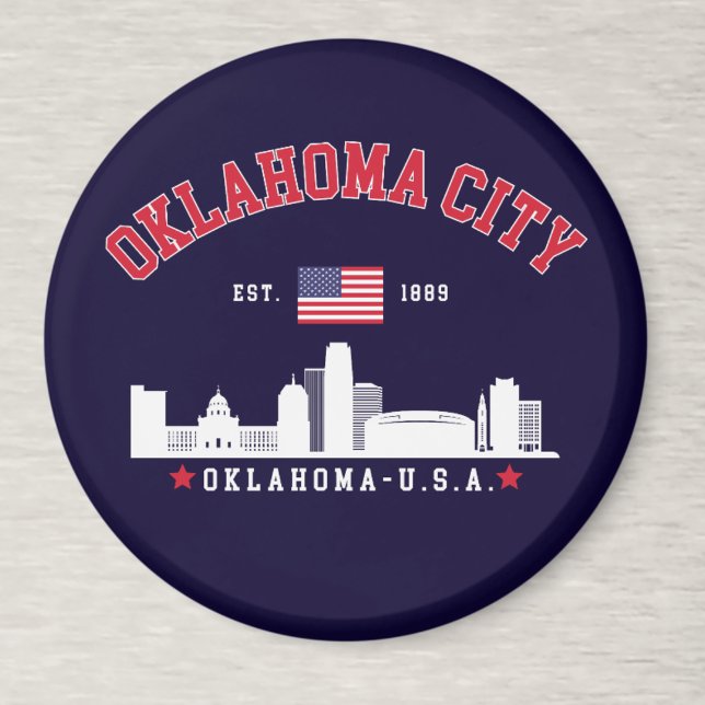 Oklahoma City Skyline & Flag Souvenir  Magnet (Skapare uppladdad)