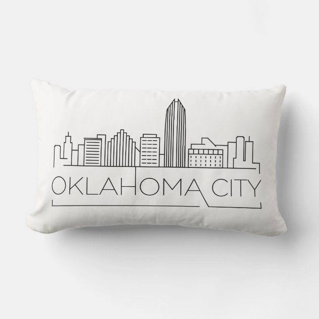 Oklahoma City Skyline Lumbar Pillow Lumbarkudde (Framsida)