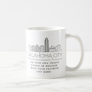 Oklahoma City Stylized Skyline Anpassningsbar Sl Kaffemugg