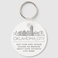 Oklahoma City Stylized Skyline | Anpassningsbar Sl