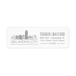 Oklahoma City Stylized Skyline | Returadress Etikett