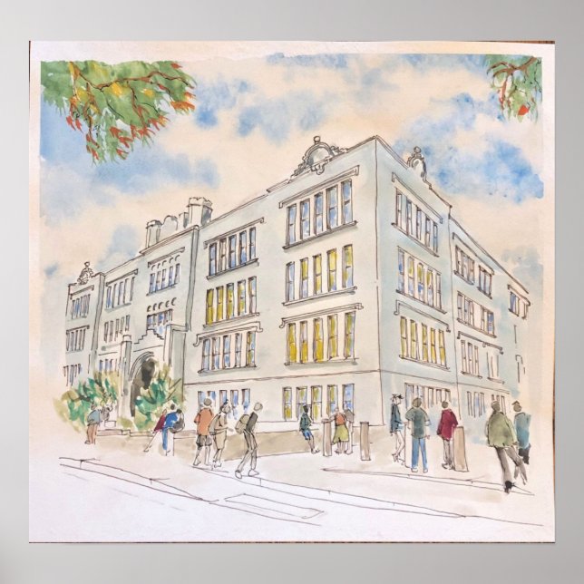 Oklahoma City Universiteten Law Byggnad - Downtown Poster (Framsidan)