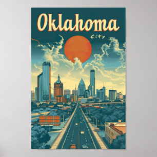 Oklahoma City USA Berömd Travel Ställe Poster
