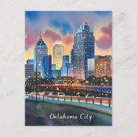 Oklahoma City vatten färg skyline