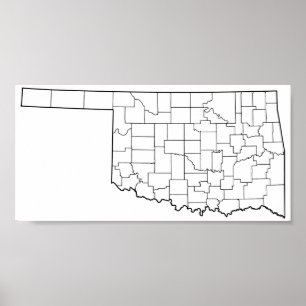 Oklahoma Countyn Blank Outline Karta Poster