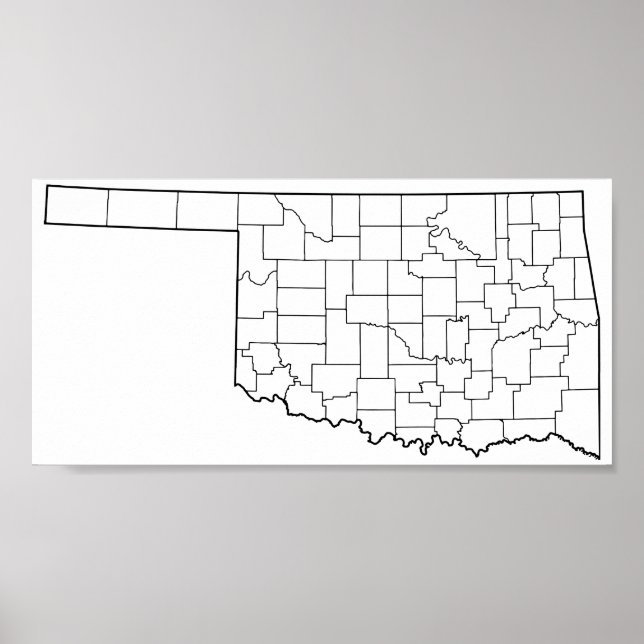 Oklahoma Countyn Blank Outline Karta Poster (Framsidan)