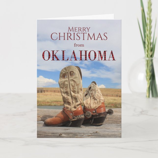 Oklahoma Cowboy Boot julkort Helgkort (Framsida)