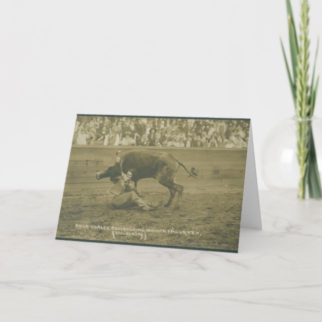 Oklahoma Culy bulldogging. Kort (Framsida)