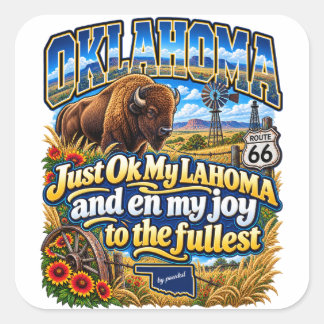 Oklahoma-dekal Fyrkantigt Klistermärke