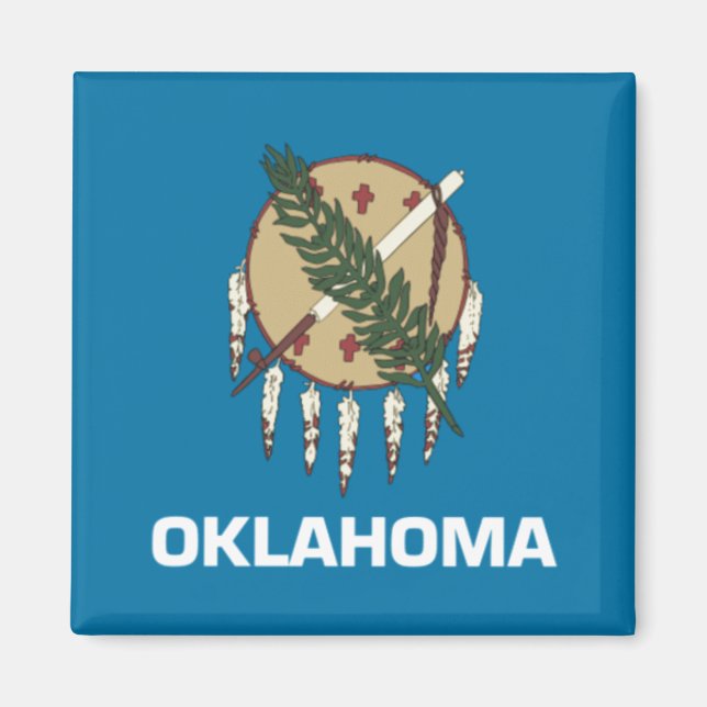 Oklahoma delstatsflagga magnet (Framsidan)