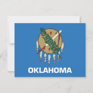 Oklahoma delstatsflagga Osage Sköld Fredspipa Vykort