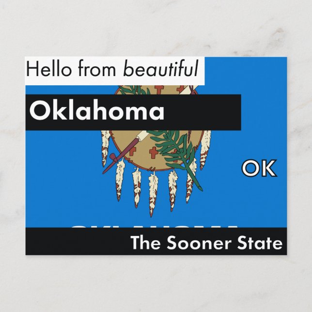 Oklahoma, den soner staten vykort (Framsida)