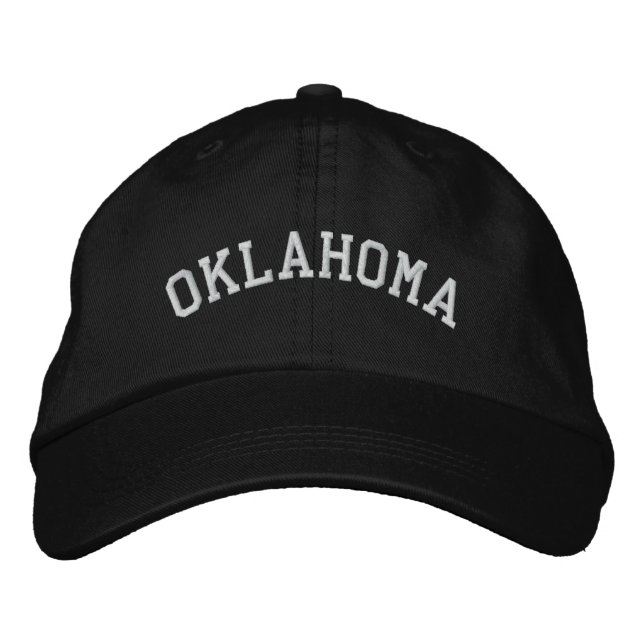 Oklahoma Embroderade justerbara sockelsvart Broderad Keps (Framsida)
