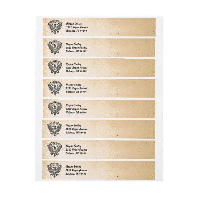 Oklahoma Få dina kickar Rutt 66 Etikettband (Ark)