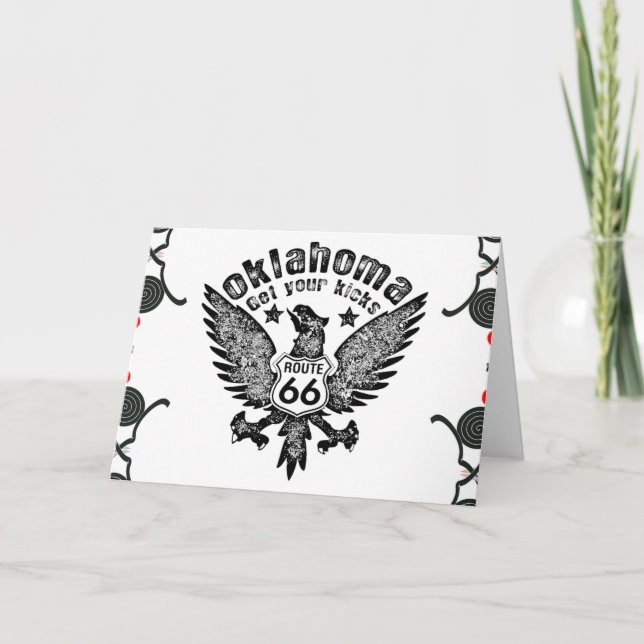 Oklahoma Få dina kickar Tack Kort (Framsida)