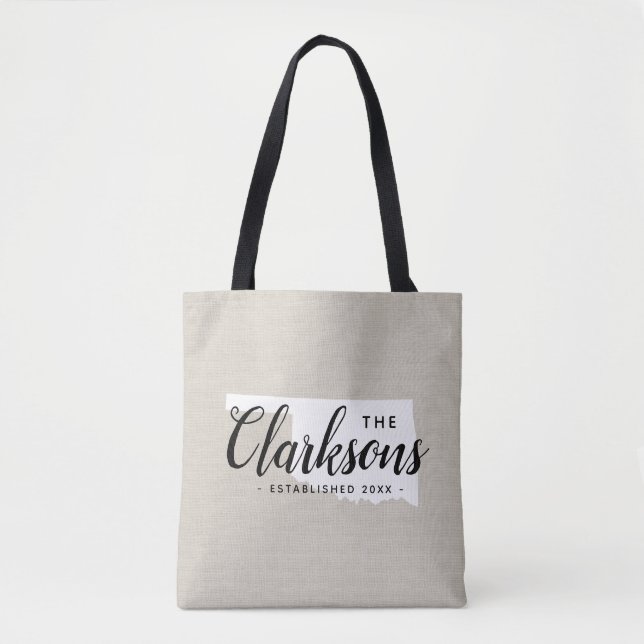Oklahoma Family Monogram State Tote Bag Tygkasse (Framsida)