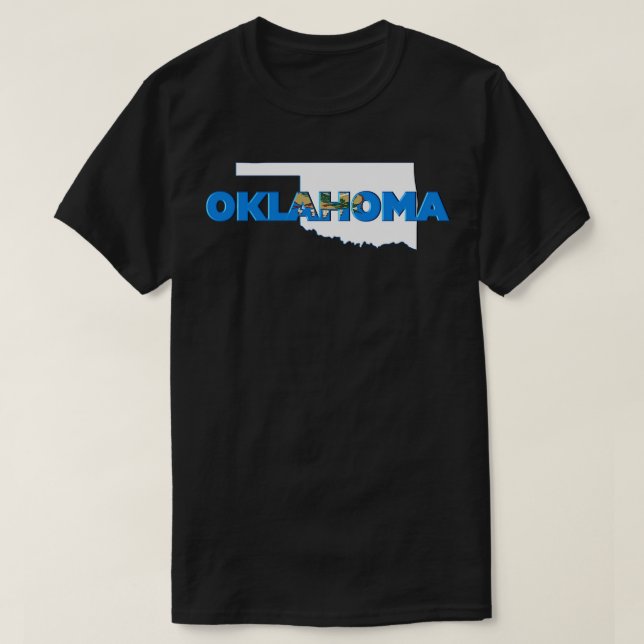 Oklahoma Färgad State Brev T Shirt (Design framsida)