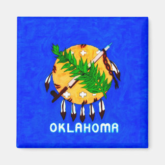 Oklahoma-färgade Flagga Magnet