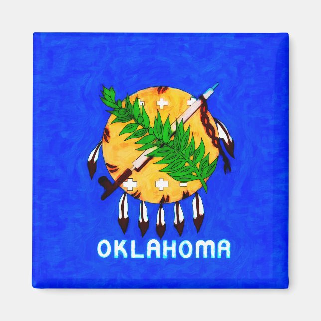 Oklahoma-färgade Flagga Magnet (Framsidan)