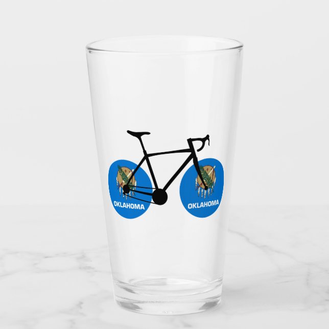 Oklahoma Flagga Cykling Glaskopp (Framsida)