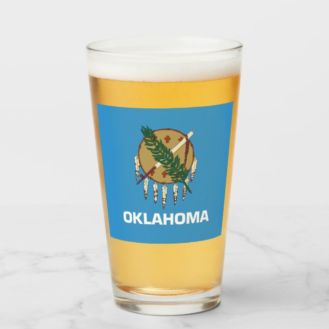 Oklahoma flagga glaskopp (Framsida fylld)